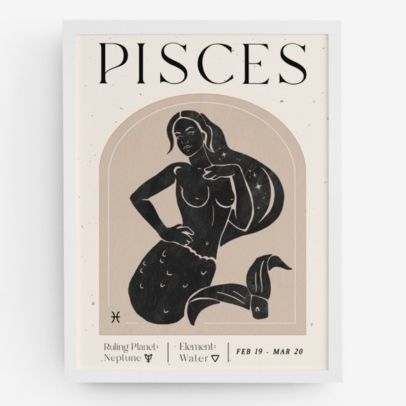Pisces Zodiac Sign Wall Art Print Poster Unframed - Picture 4 of 5